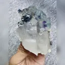 Natural Blue Phantom Fluorite and Arsenopyrite and Quartz Symbiosis comes from Yaogangxian,Hunan 70*90*35MM - image 1
