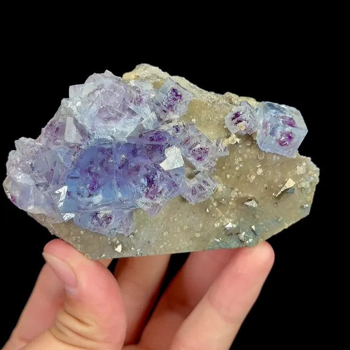 Natural Blue Phantom Fluorite and Arsenopyrite, Mineral Specimen: Yindu,Inner Mongolia (95*55*30MM) - image 7