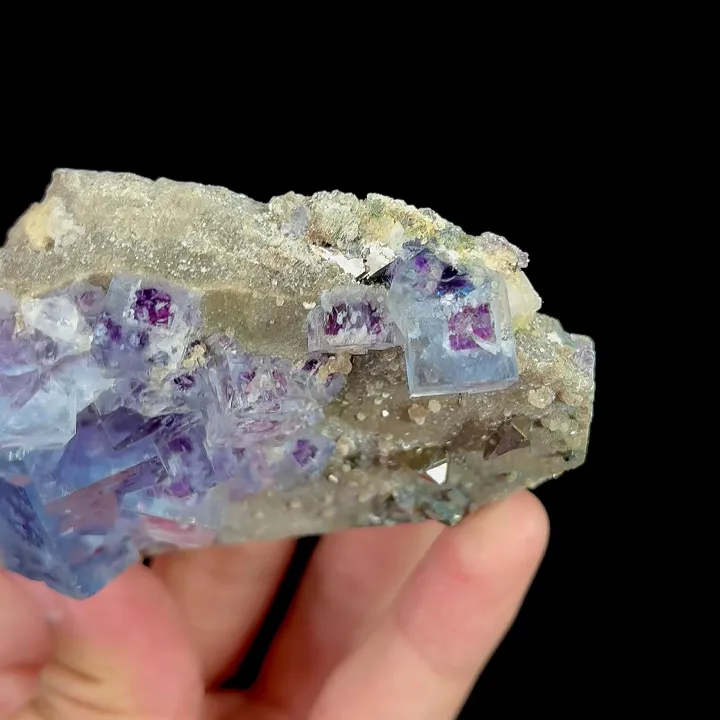 Natural Blue Phantom Fluorite and Arsenopyrite, Mineral Specimen: Yindu,Inner Mongolia (95*55*30MM) - image 5