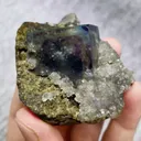 Natural Blue Phantom Fluorite and Arsenopyrite Symbiosis comes from Yaogangxian,Hunan 60*55*35MM - image 4