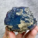 Natural Blue Phantom Fluorite and Black Wolframite Symbiosis comes from Yaogangxian,Hunan 75*60*55MM - image 4