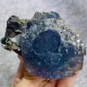 Natural Blue Phantom Fluorite and Black Wolframite Symbiosis comes from Yaogangxian,Hunan 75*60*55MM - image 3