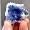 Natural Blue Phantom Fluorite  and Calcite Coexist comes from Yaogangxian,Hunan 35*30*20MM - image 1