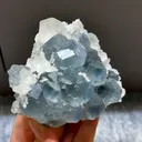 Natural Blue Phantom Fluorite and Calcite Symbiosis comes from Fujian,China 100*40*45MM - image 2