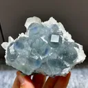 Natural Blue Phantom Fluorite and Calcite Symbiosis comes from Fujian,China 100*40*45MM - image 1