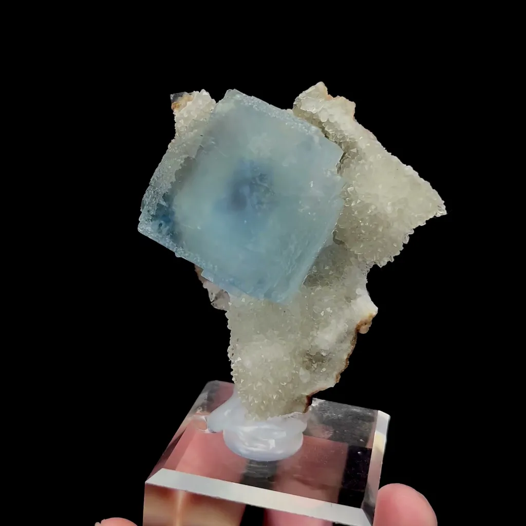 Natural Blue Phantom Fluorite and Crystal Mineral Specimen,High Quality Specimen,YAO GANG XIAN,HUNAN,CHINA(55*35*70mm) image