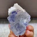 Natural Blue Phantom Fluorite and Flake Calcite Symbiosis comes from Fujian,China 50*60*30MM - image 2