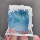 Natural Blue Phantom Fluorite and Flaky Calcite coexist comes from Yaogangxian,Hunan 35*30*25MM - image 3