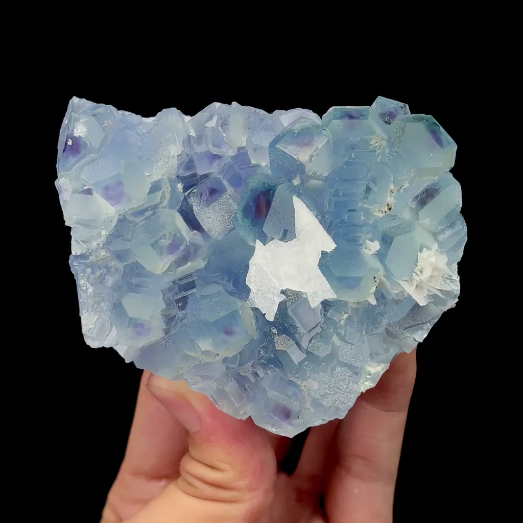 Natural Blue Phantom Fluorite and Flaky Calcite Mineral Specimen,High Quality Specimen,FUJIAN,CHINA(90*75*30mm) - image 4