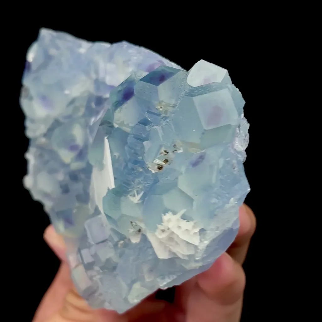 Natural Blue Phantom Fluorite and Flaky Calcite Mineral Specimen,High Quality Specimen,FUJIAN,CHINA(90*75*30mm) - image 3