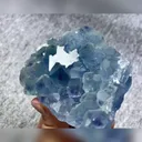Natural Blue Phantom Fluorite and Flaky Calcite Symbiosis comes from Fujian,China 90*75*30MM - image 2