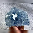 Natural Blue Phantom Fluorite and Flaky Calcite Symbiosis comes from Fujian,China 90*75*30MM - image 3