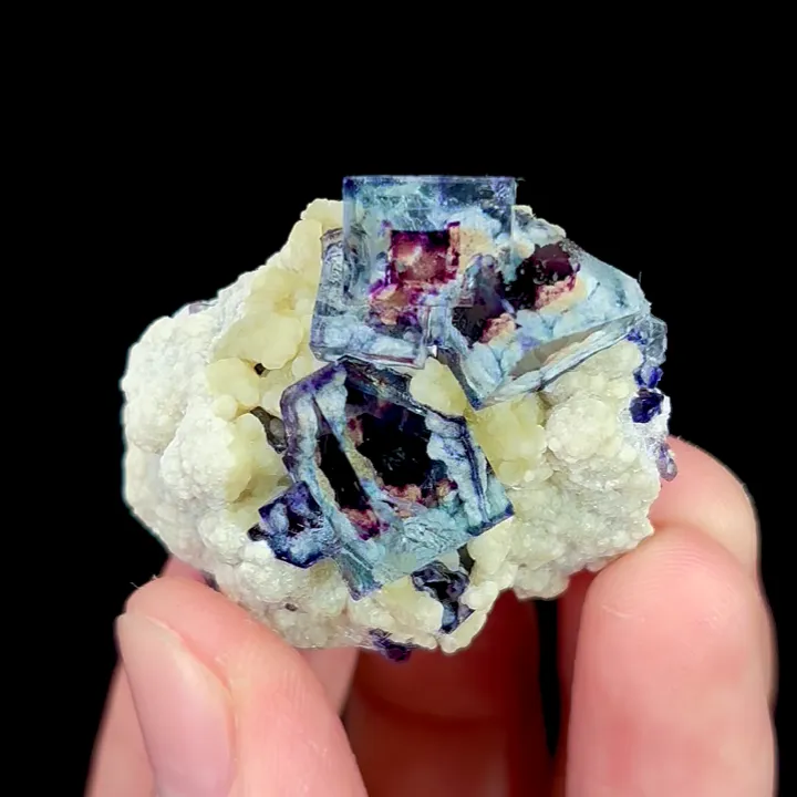 Natural Blue Phantom Fluorite and Mica, Mineral Specimen: Inner Mongolia,China (35*30*20MM) image