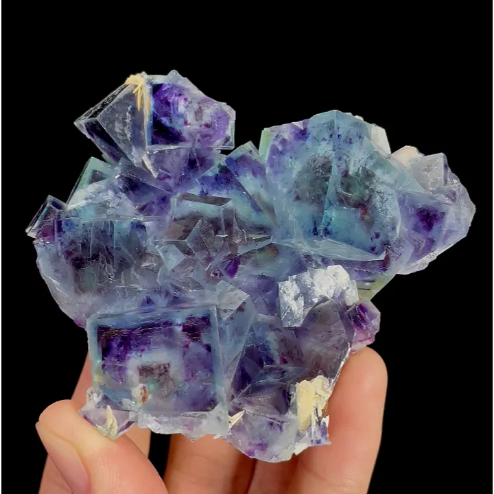 Natural Blue Phantom Fluorite and Mica, Mineral Specimen: Yindu,Inner Mongolia (75*65*20MM) image