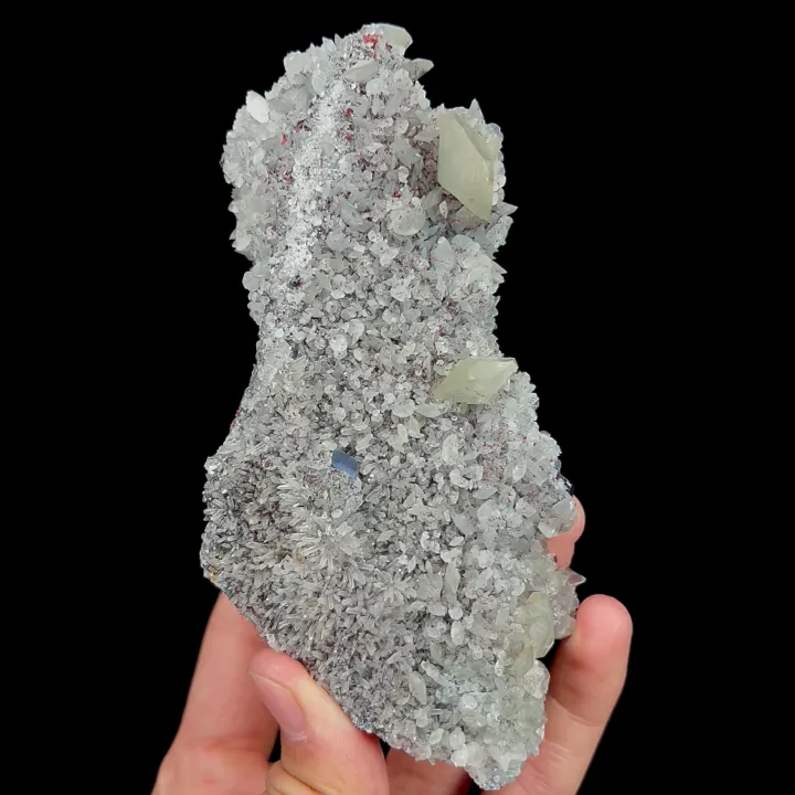 Natural Blue Phantom Fluorite and Quartz Cluster, Mineral Specimen:Fujian,China (70*140*35MM) - image 4