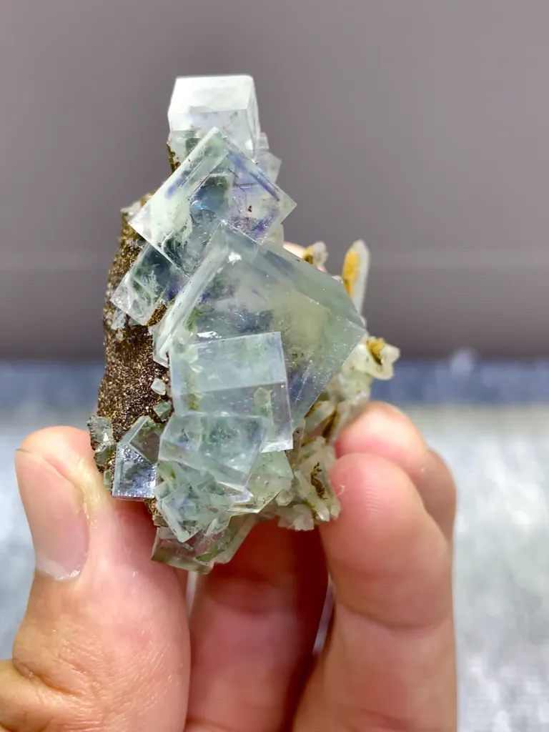 Natural Blue Phantom Fluorite and Quartz comes from Zhejiang,China 45*35*25MM - image 6