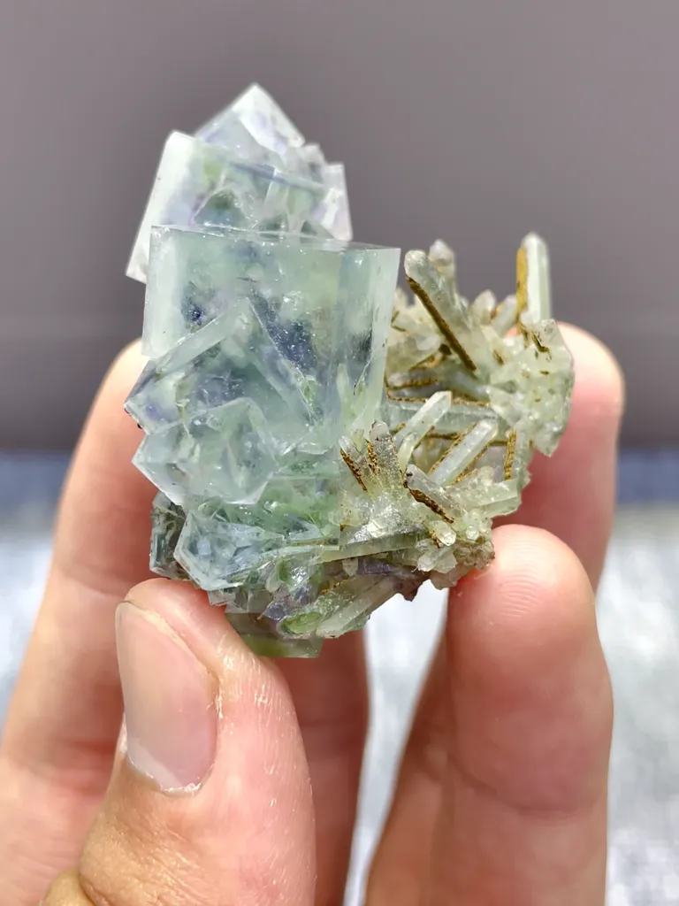 Natural Blue Phantom Fluorite and Quartz comes from Zhejiang,China 45*35*25MM - image 5