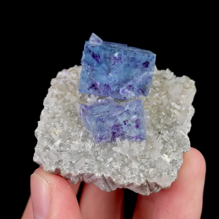 Natural Blue Phantom Fluorite and Quartz, Mineral Specimen: Inner Mongolia,China (45*50*25MM) - image 5