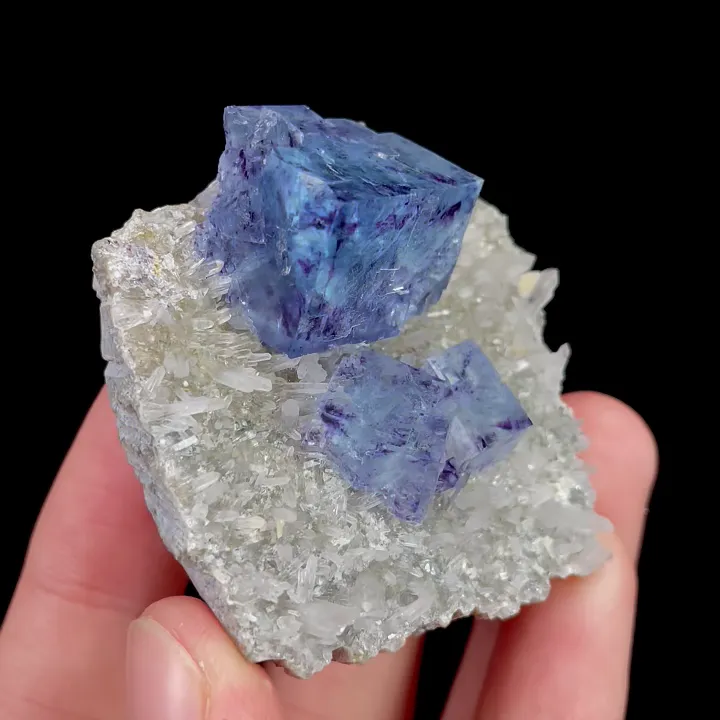Natural Blue Phantom Fluorite and Quartz, Mineral Specimen: Inner Mongolia,China (45*50*25MM) - image 3