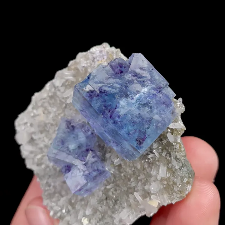 Natural Blue Phantom Fluorite and Quartz, Mineral Specimen: Inner Mongolia,China (45*50*25MM) - image 4