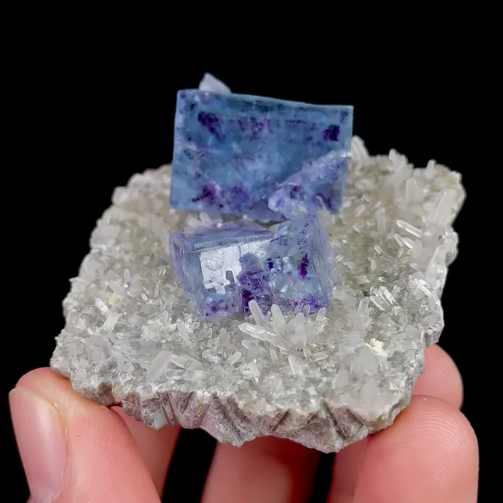 Natural Blue Phantom Fluorite and Quartz, Mineral Specimen: Inner Mongolia,China (45*50*25MM) - image 2