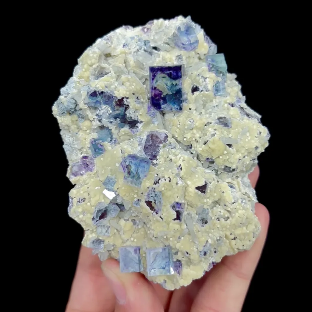 Natural Blue Phantom Fluorite and Quartz, Mineral Specimen: Inner Mongolia,China (70*95*30MM) - image 6