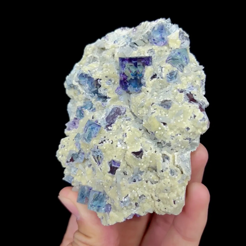 Natural Blue Phantom Fluorite and Quartz, Mineral Specimen: Inner Mongolia,China (70*95*30MM) - image 2