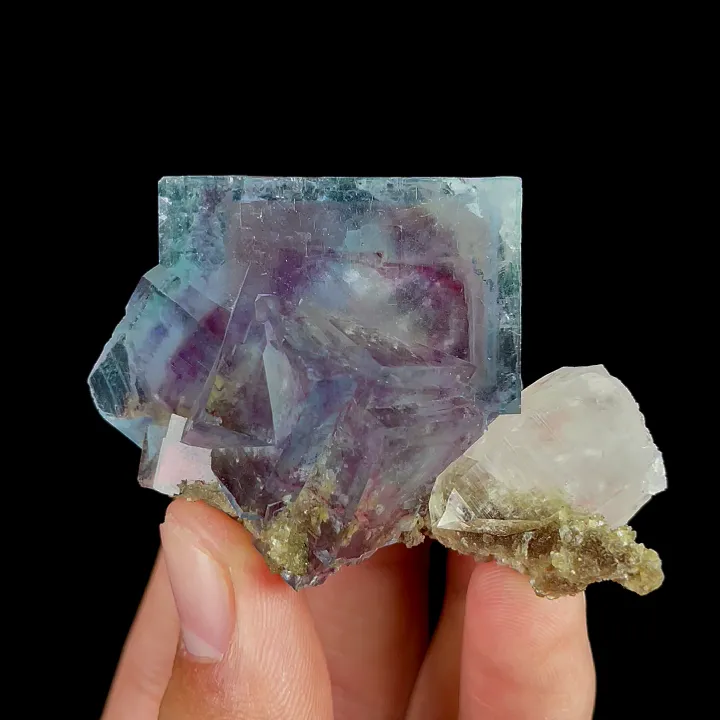 Natural Blue Phantom Fluorite and Quartz, Mineral Specimen:Yaogangxian,Hunan (55*40*40MM) image