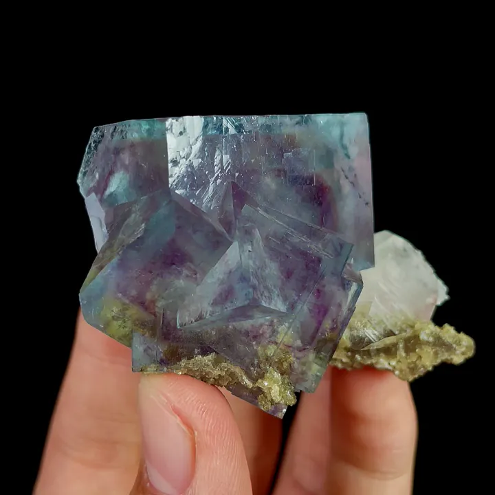 Natural Blue Phantom Fluorite and Quartz, Mineral Specimen:Yaogangxian,Hunan (55*40*40MM) - image 2