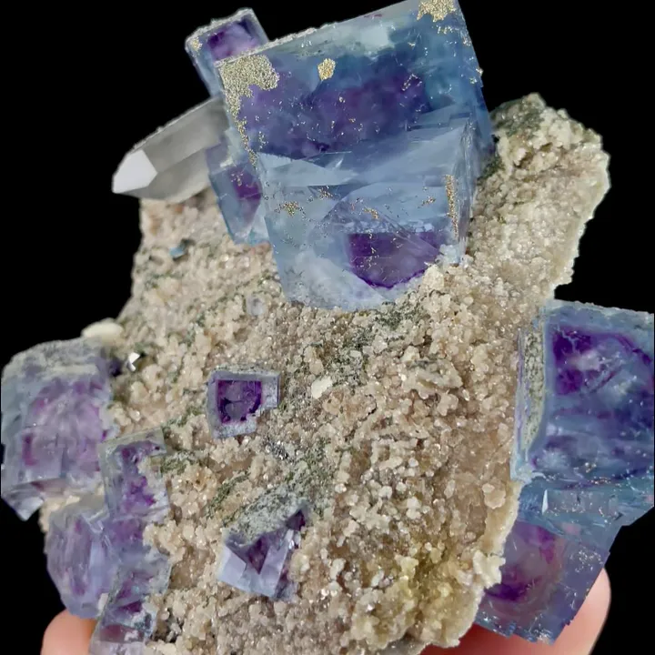 Natural Blue Phantom Fluorite and Quartz, Mineral Specimen:Yaogangxian,Hunan (70*85*35MM) - image 3