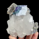 Natural Blue Phantom Fluorite and Quartz, Mineral Specimen:Yaogangxian,Hunan (75*80*55MM) - image 4