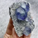 Natural Blue Phantom Fluorite and Quartz Symbiosis comes from Fujian,China 55*65*30MM - image 2