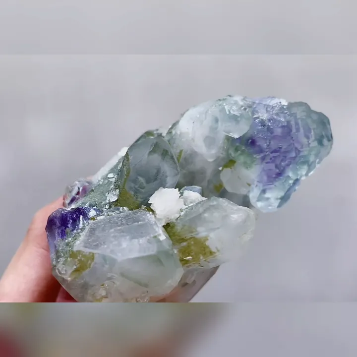 Natural Blue Phantom Fluorite and Quartz Symbiosis comes from Yaogangxian,Hunan 100*70*45MM - image 4