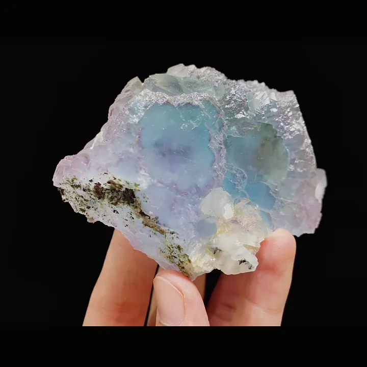 Natural Blue Phantom Fluorite and Quartz Symbiosis comes from Yaogangxian,Hunan 105*70*35MM - image 4