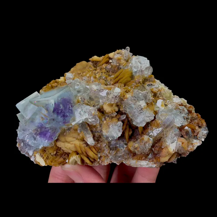 Natural Blue Phantom Fluorite and Siderite, Mineral Specimen: Yaogangxian,Hunan (115*75*35MM) image