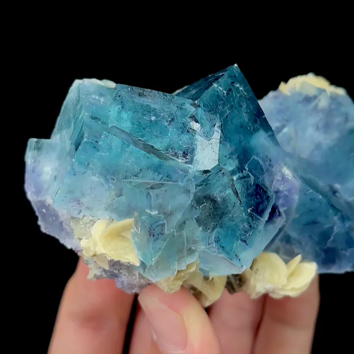 Natural Blue Phantom Fluorite and Siderite, Mineral Specimen: Yindu,Inner Mongolia (105*50*40MM) - image 3