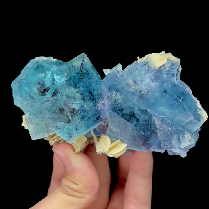 Natural Blue Phantom Fluorite and Siderite, Mineral Specimen: Yindu,Inner Mongolia (105*50*40MM) - image 4