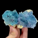 Natural Blue Phantom Fluorite and Siderite, Mineral Specimen: Yindu,Inner Mongolia (105*50*40MM) - image 4