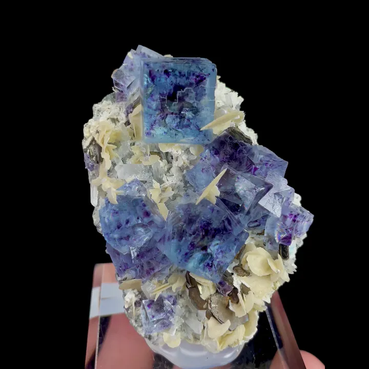 Natural Blue Phantom Fluorite and Siderite, Mineral Specimen: Yindu,Inner Mongolia (50*60*30MM) - image 3