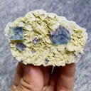 Natural Blue Phantom Fluorite and Siderite Symbiosis comes from Yindu,Inner Mongolia 65*45*20MM - image 1