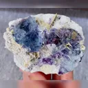 Natural Blue Phantom Fluorite and Siderite Symbiosis comes from Yindu,Inner Mongolia 90*70*35MM - image 1