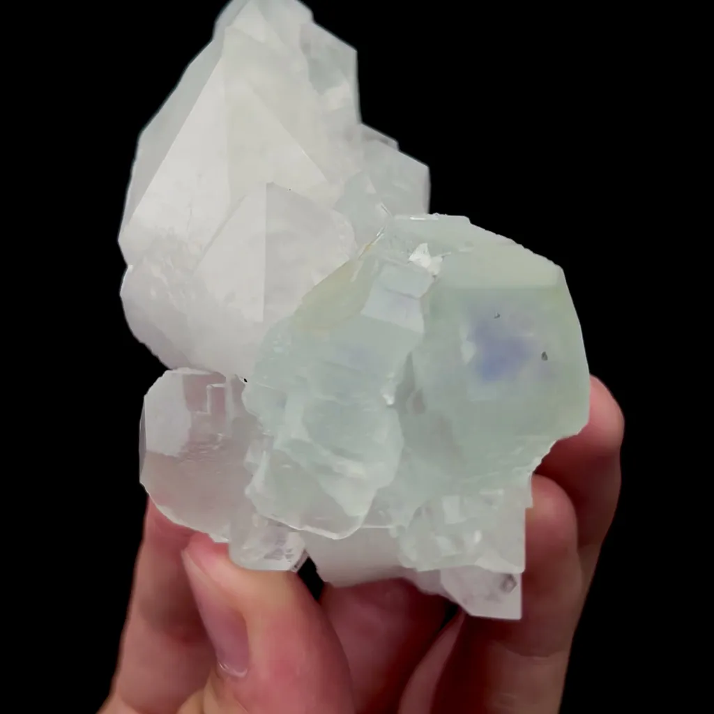 Natural Blue Phantom Fluorite and White Crystal Mineral Specimen,High Quality Specimen,SHIZHUYUAN,HUNAN,CHINA(72*44*31mm) - image 3