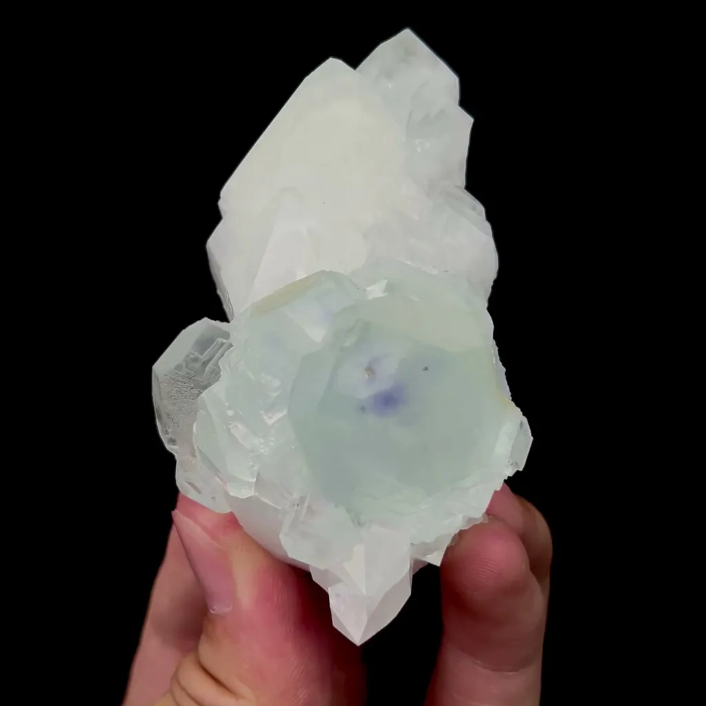 Natural Blue Phantom Fluorite and White Crystal Mineral Specimen,High Quality Specimen,SHIZHUYUAN,HUNAN,CHINA(72*44*31mm) image