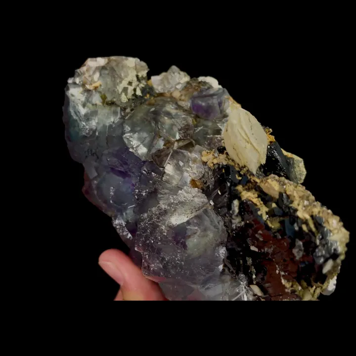 Natural Blue Phantom Fluorite and Wolframite, Mineral Specimen:Yaogangxian,Hunan (120*85*45MM) - image 4