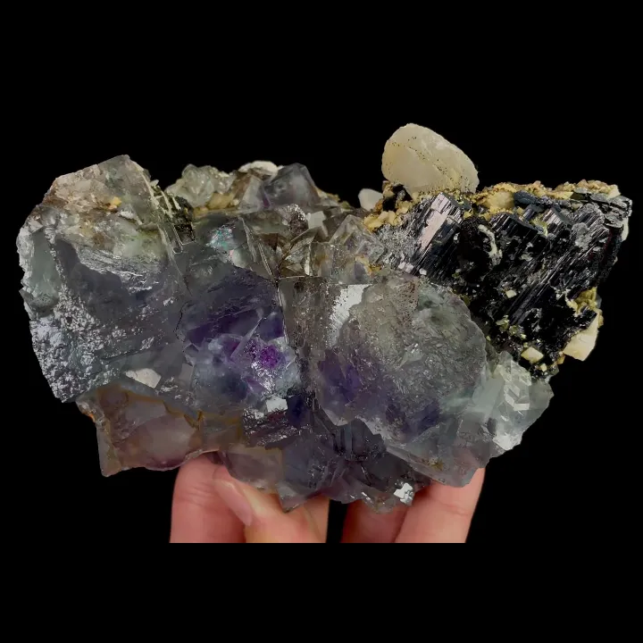 Natural Blue Phantom Fluorite and Wolframite, Mineral Specimen:Yaogangxian,Hunan (120*85*45MM) - image 5
