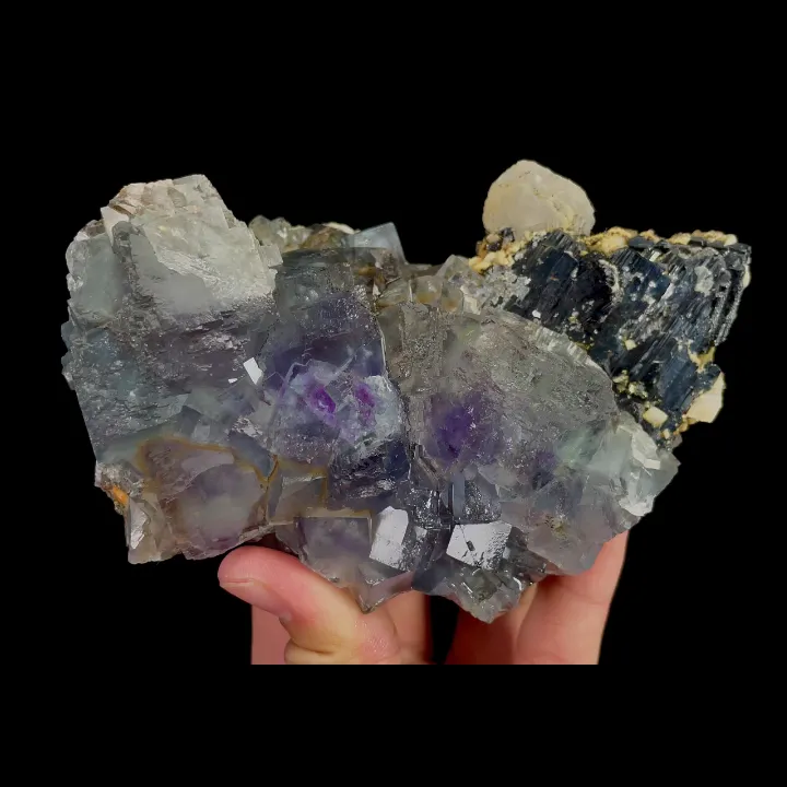 Natural Blue Phantom Fluorite and Wolframite, Mineral Specimen:Yaogangxian,Hunan (120*85*45MM) - image 6