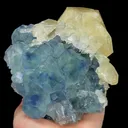 Natural Blue Phantom Fluorite and Yellow Calcite, Mineral Specimen:Fujian,China (150*110*80MM) - image 4