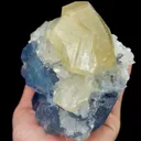 Natural Blue Phantom Fluorite and Yellow Calcite, Mineral Specimen:Fujian,China (150*110*80MM) - image 3