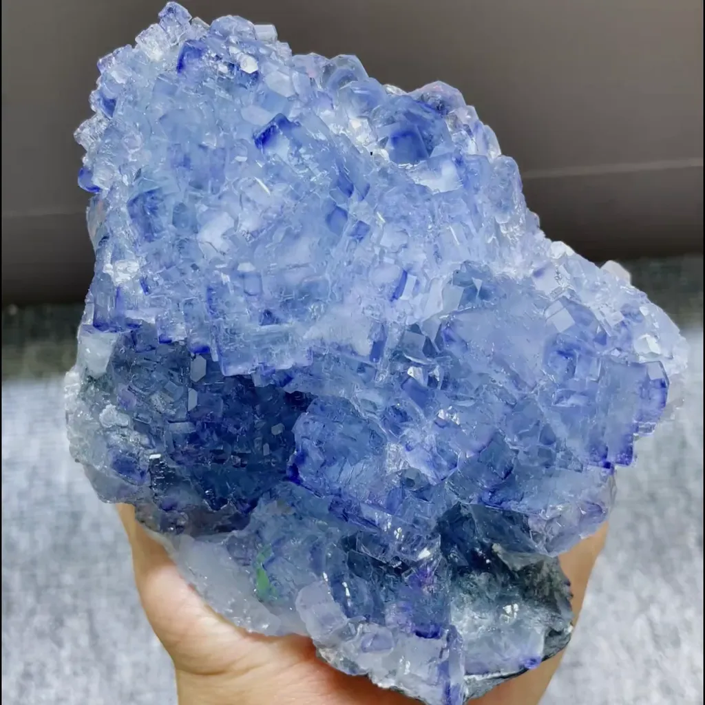 Natural Blue Phantom Fluorite comes from Fujian,China 130*115*70MM image