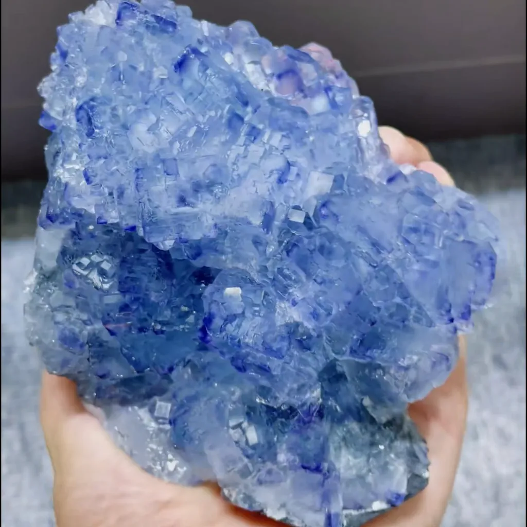 Natural Blue Phantom Fluorite comes from Fujian,China 130*115*70MM - image 3